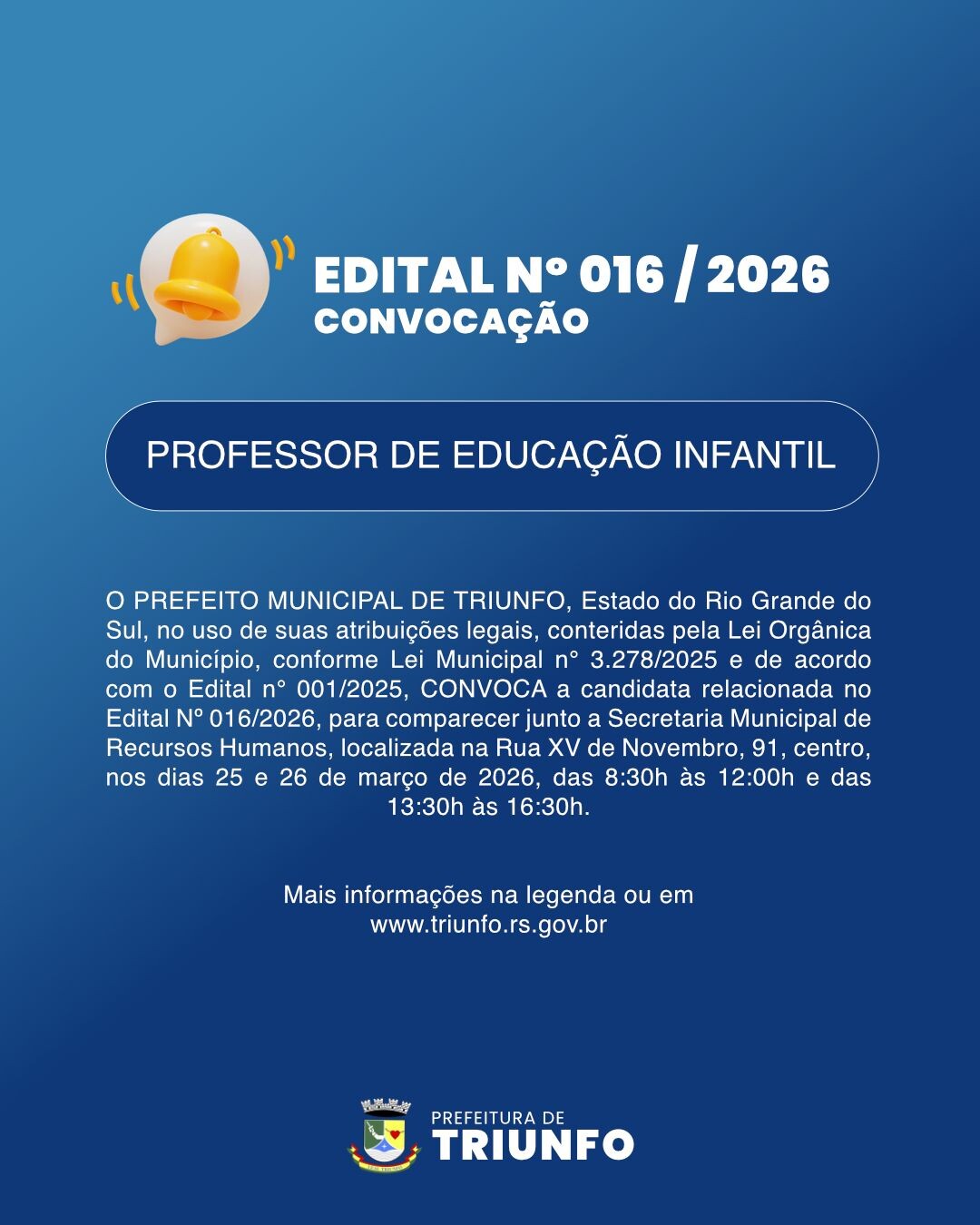 EDITAL N⁰ 016/2026