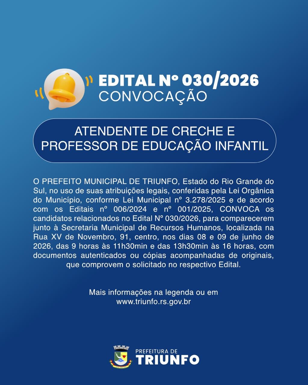 EDITAL N° 030/2026