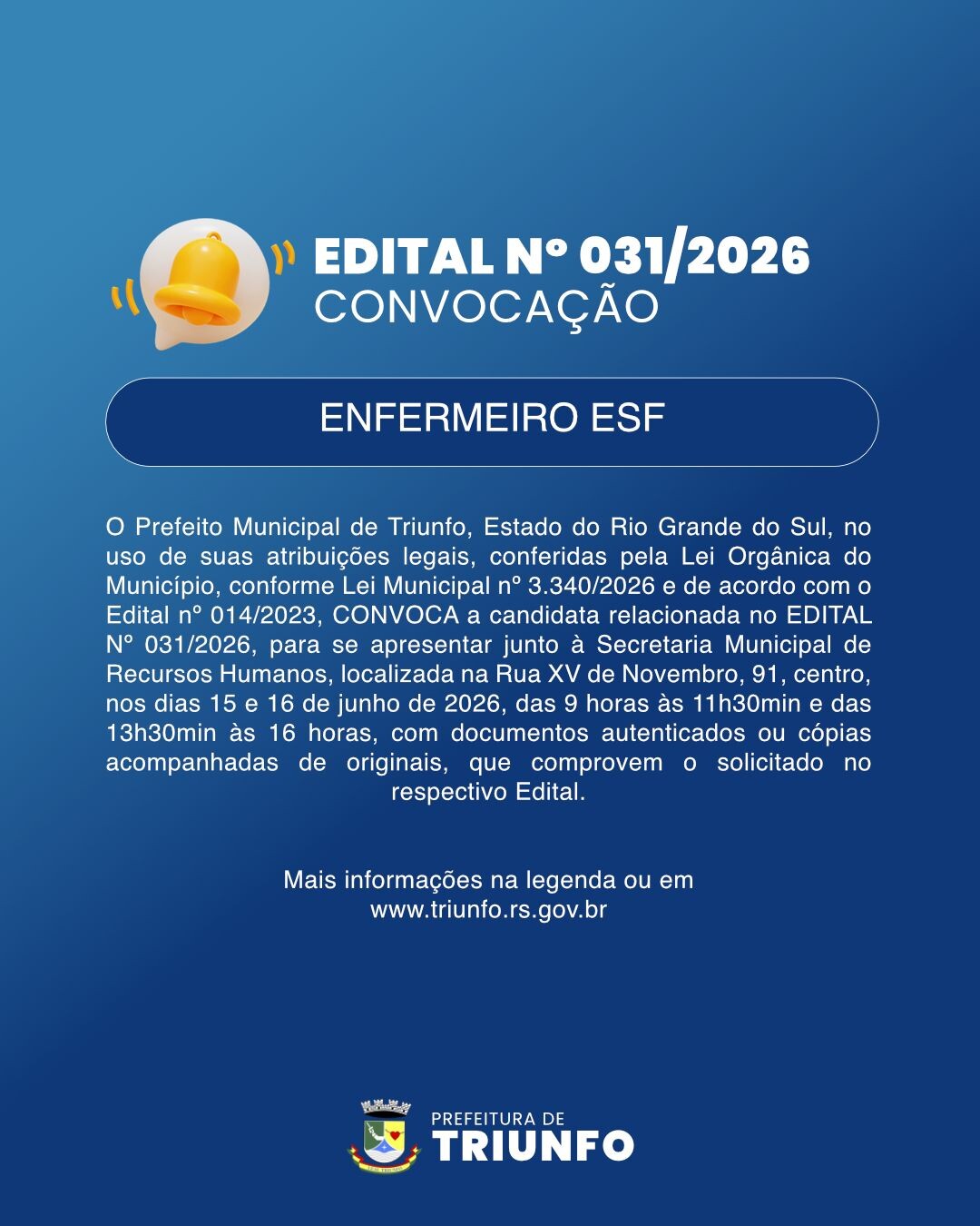 EDITAL N° 031/2026