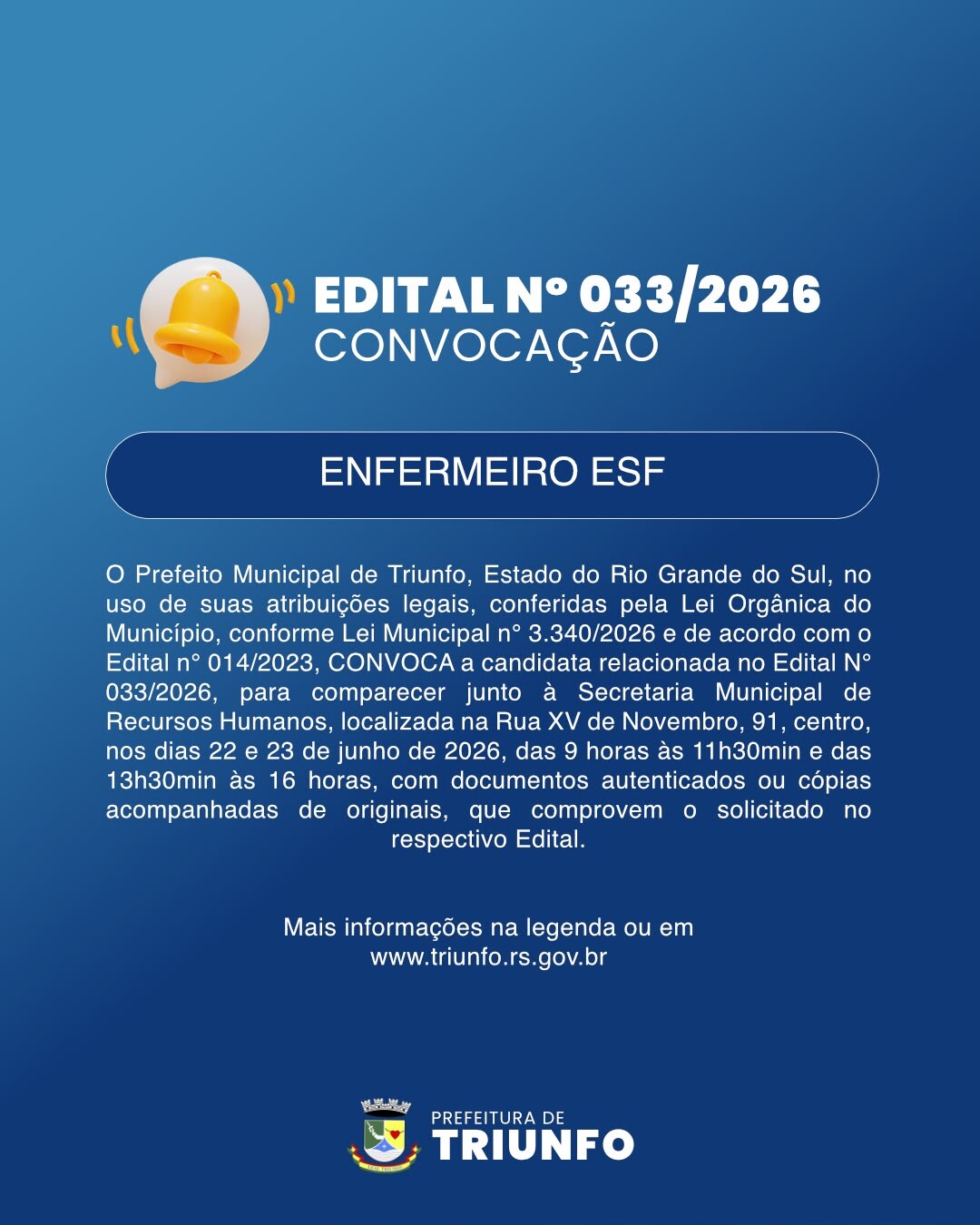 EDITAL N⁰ 033/2026