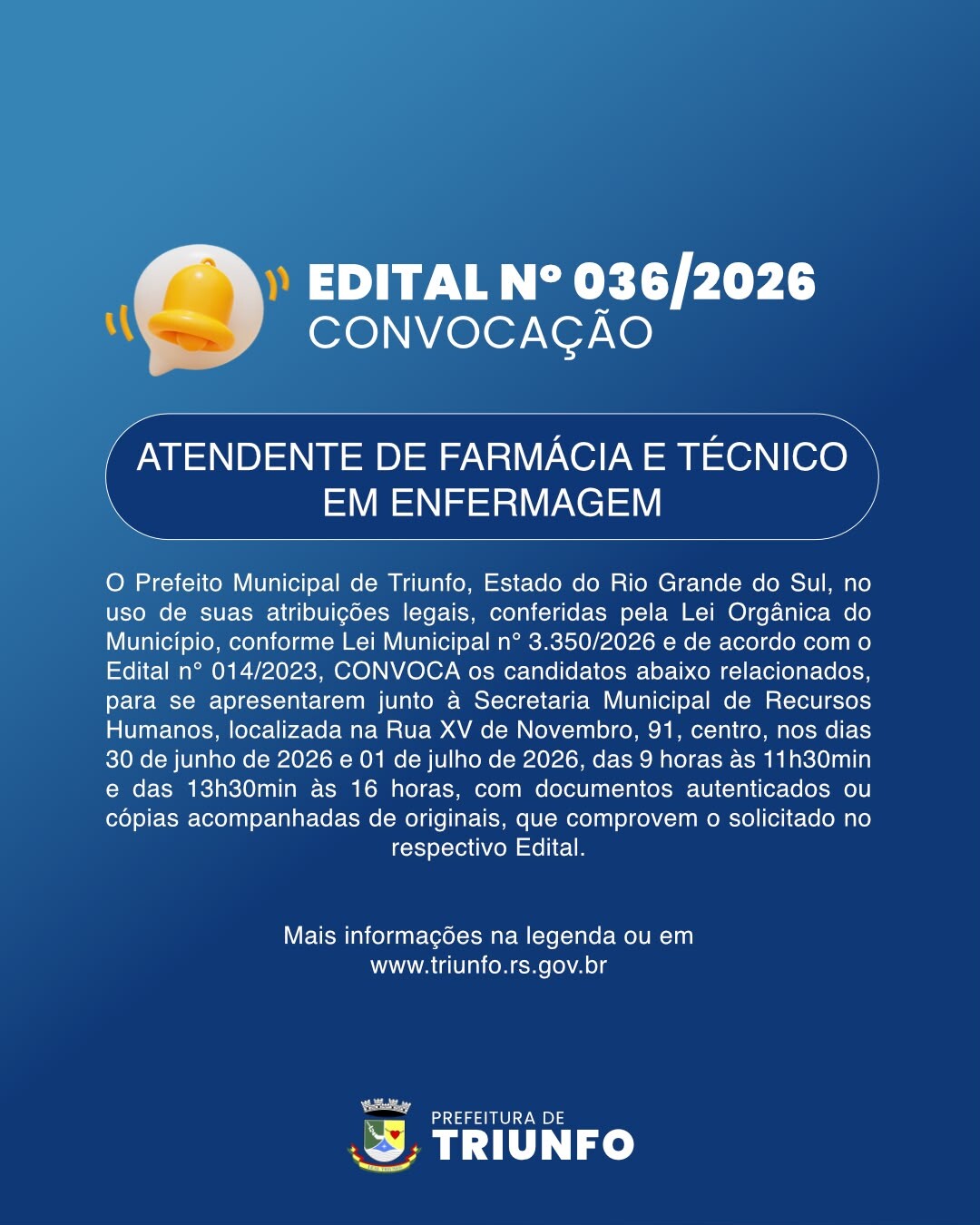 EDITAL N⁰ 036/2026