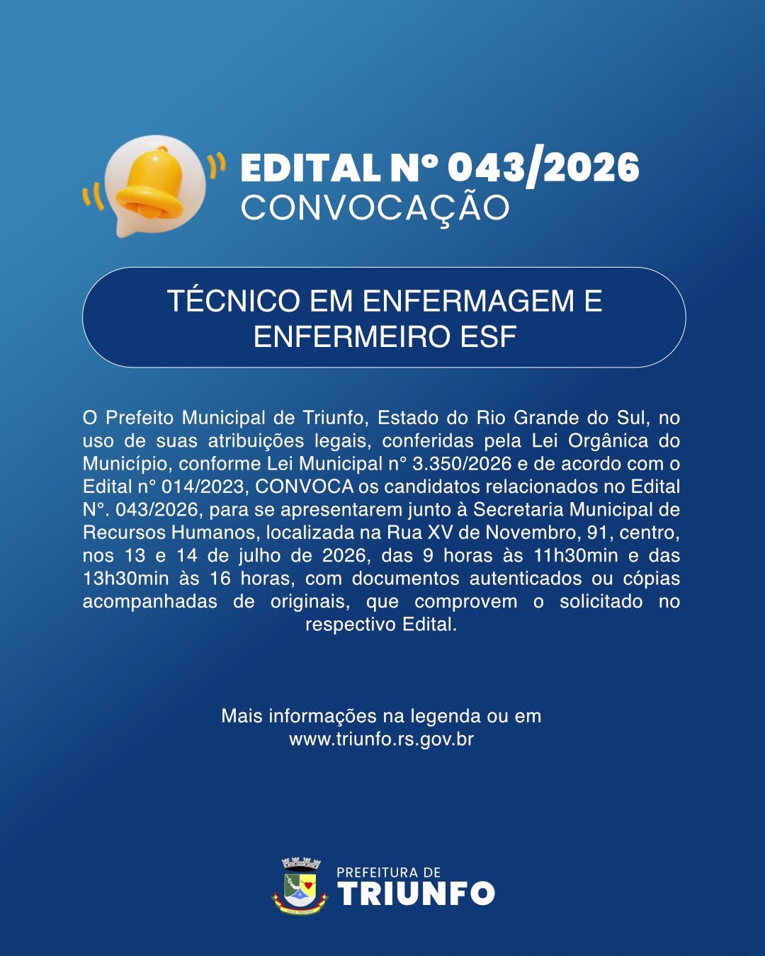 EDITAL N° 043/2026