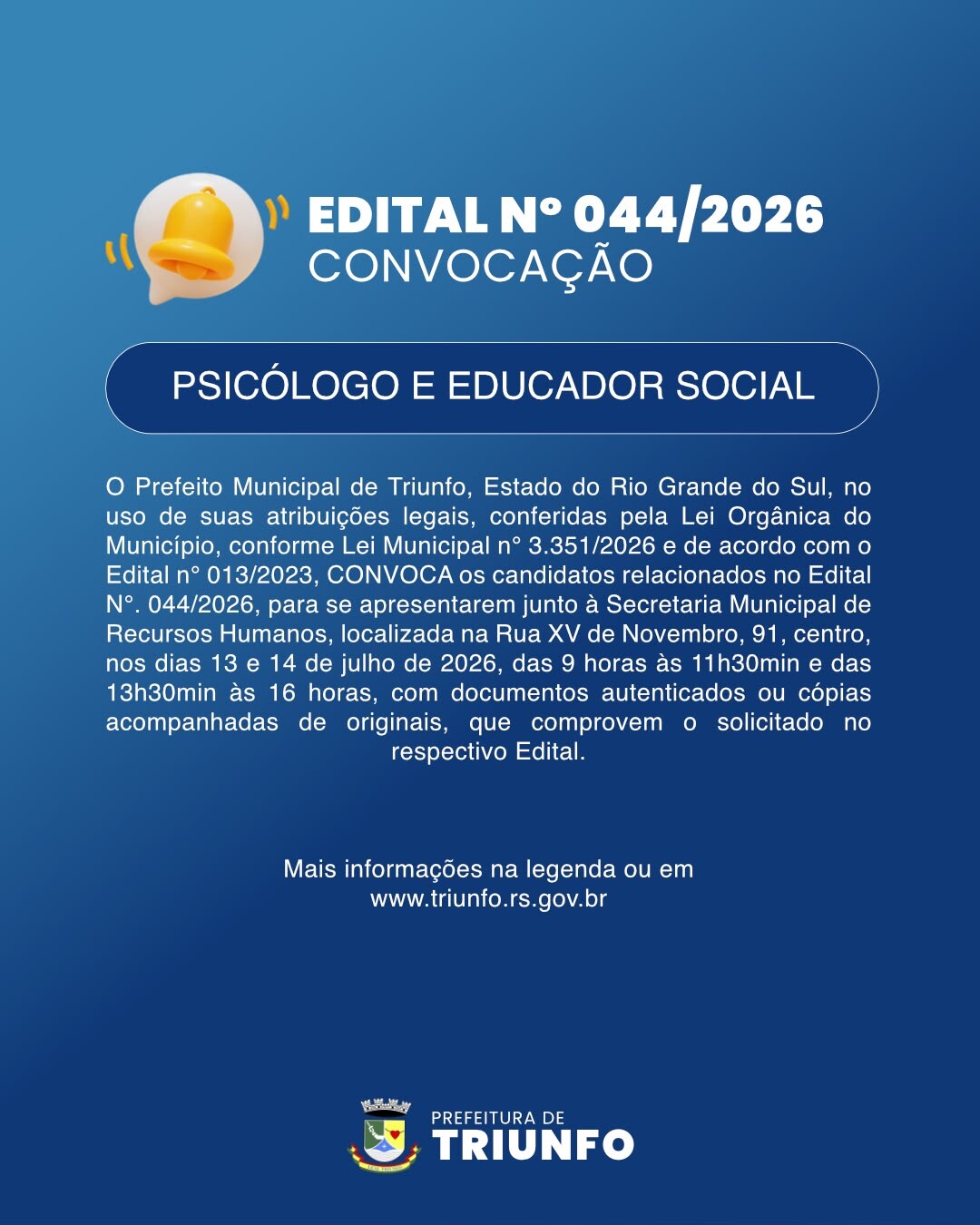 EDITAL N° 044/2026