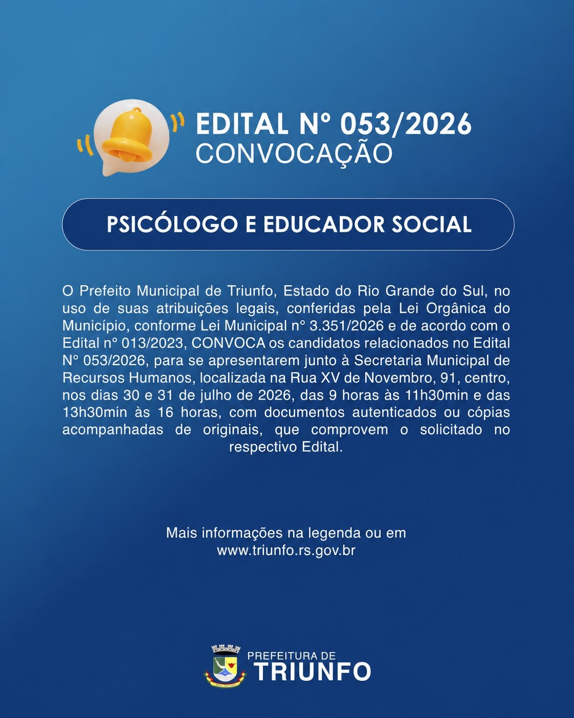 EDITAL N° 053/2026