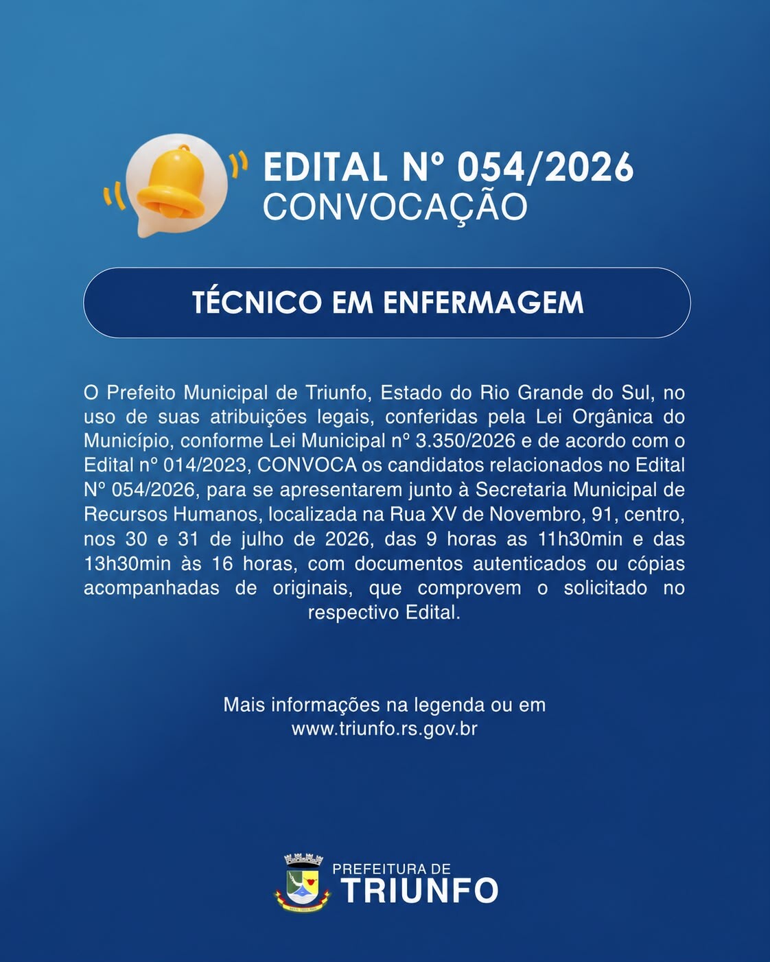 EDITAL N° 054/2026