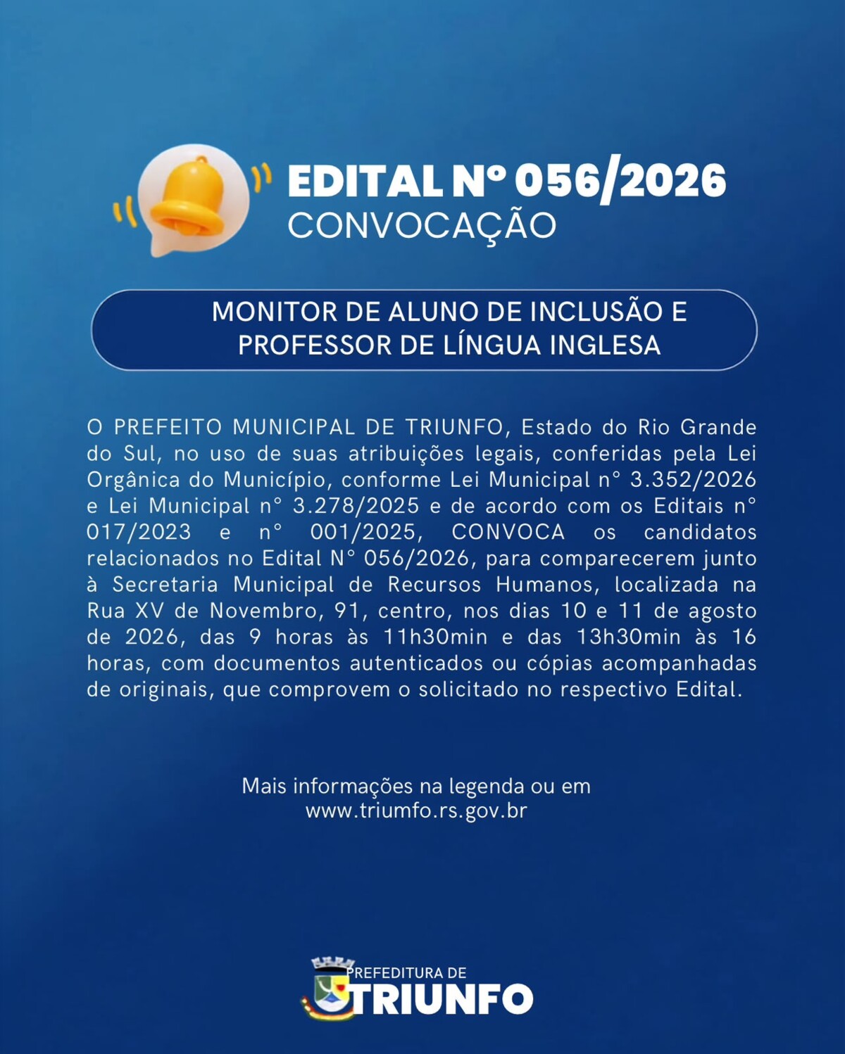 EDITAL N° 056/2026