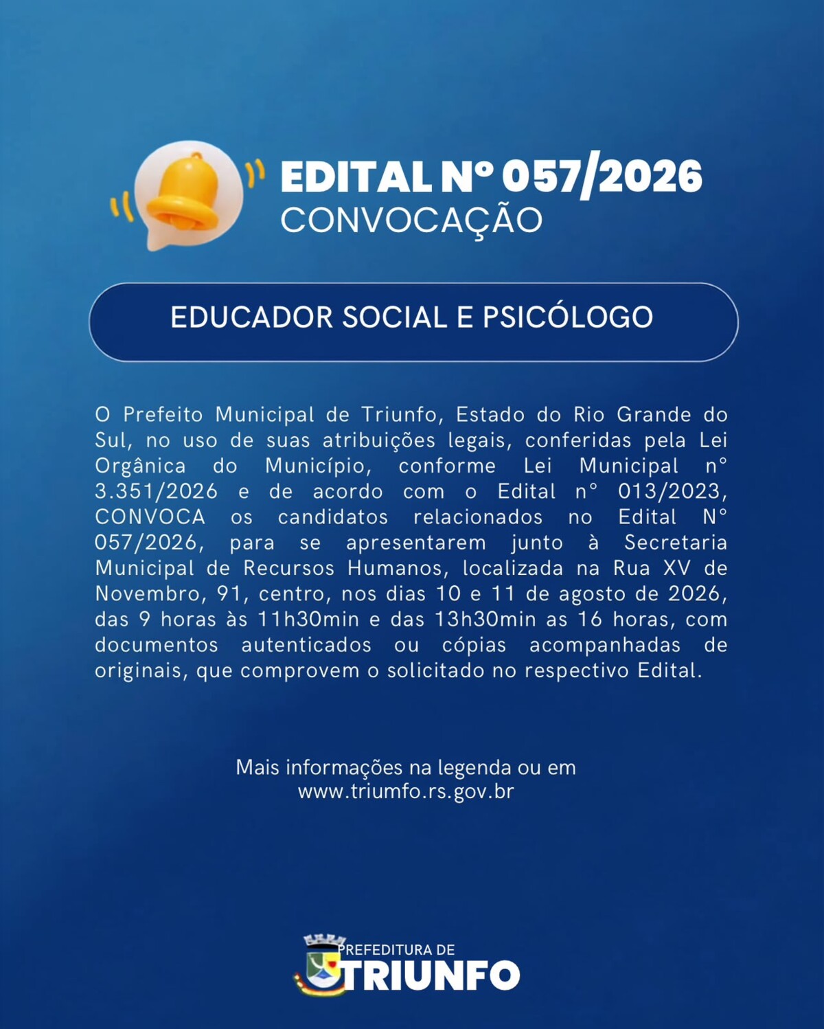 EDITAL N° 057/2026