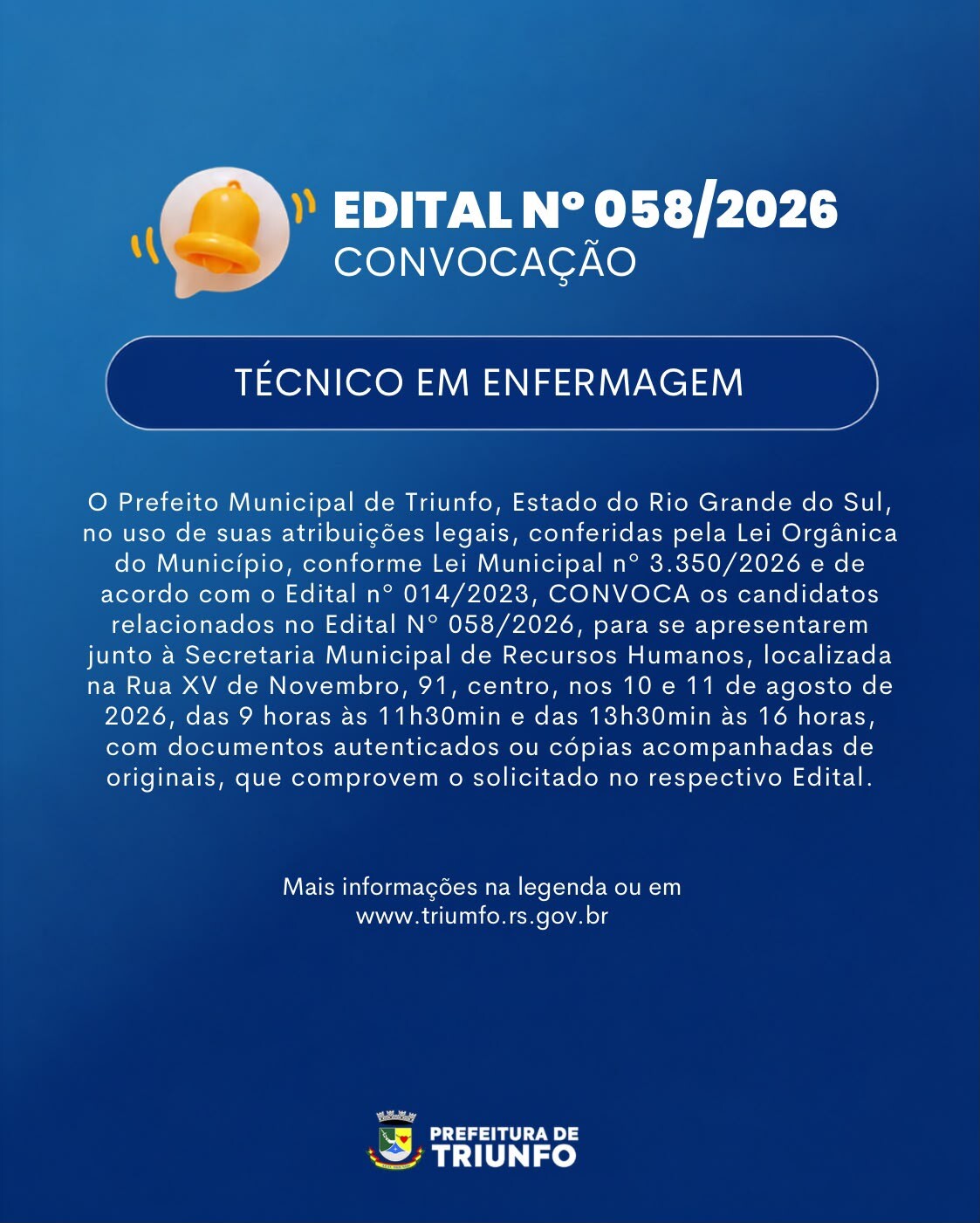 EDITAL N⁰ 058/2026