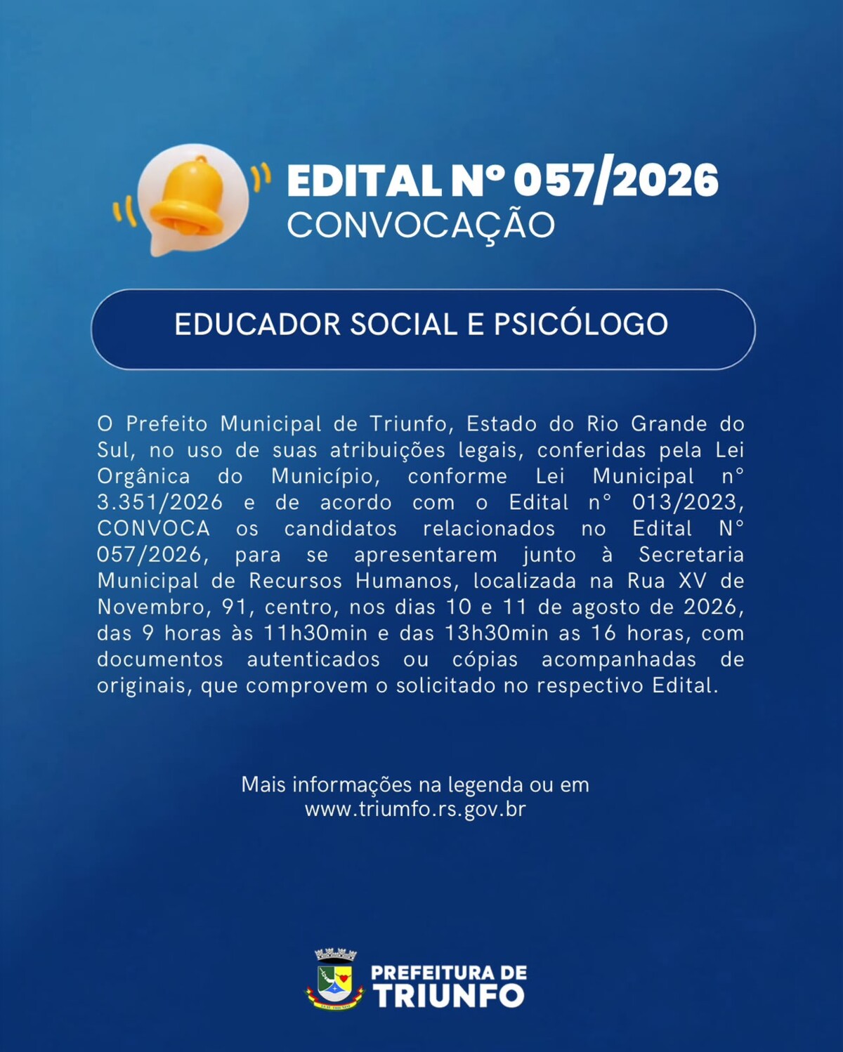 EDITAL N° 057/2026