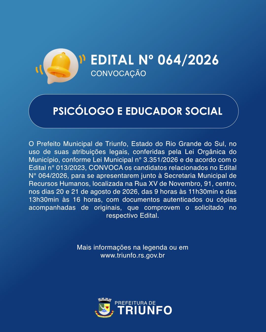 EDITAL N⁰ 064/2026