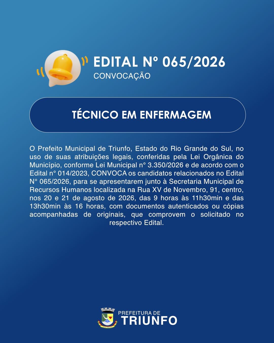 EDITAL N⁰ 065/2026