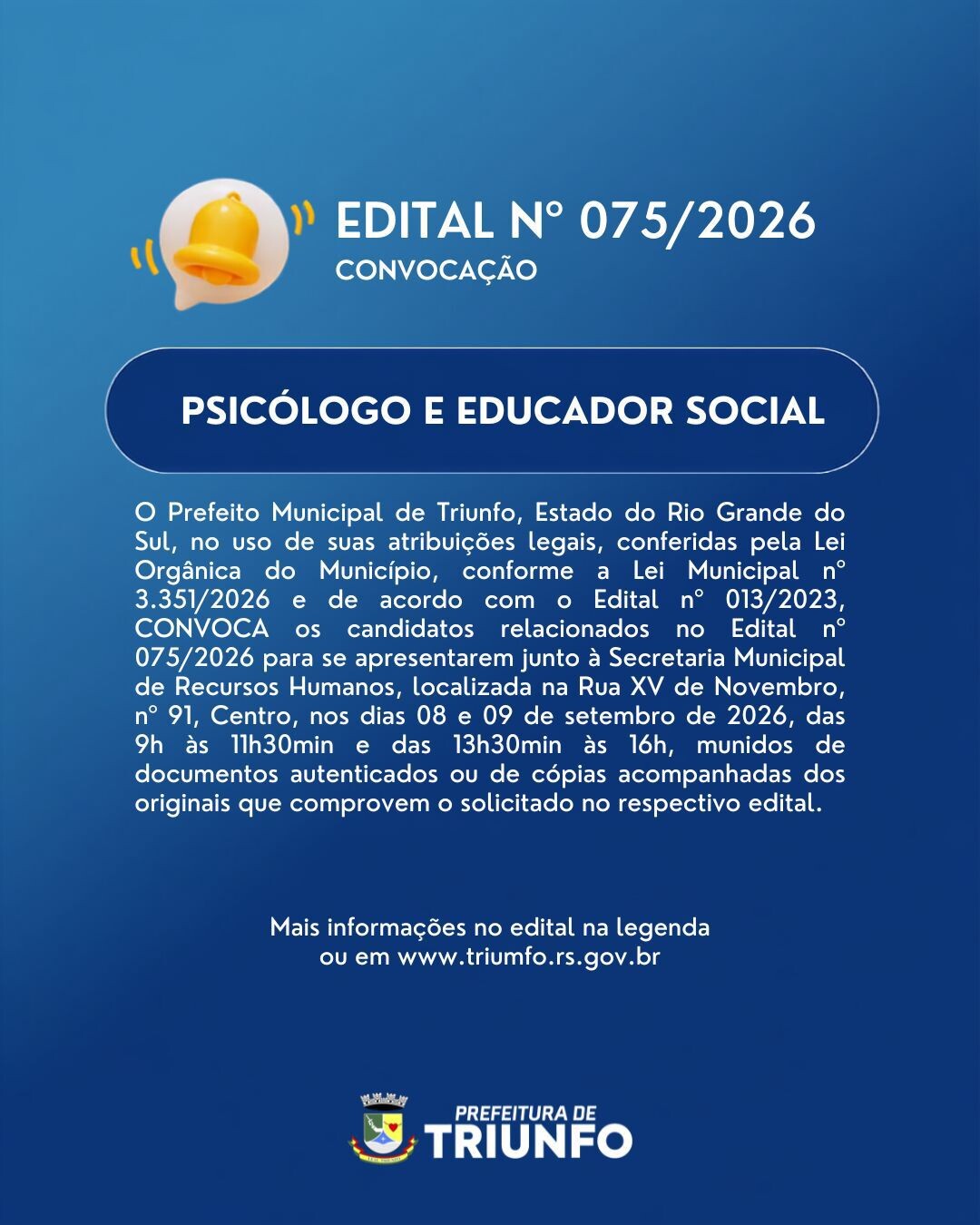EDITAL N⁰ 075/2026