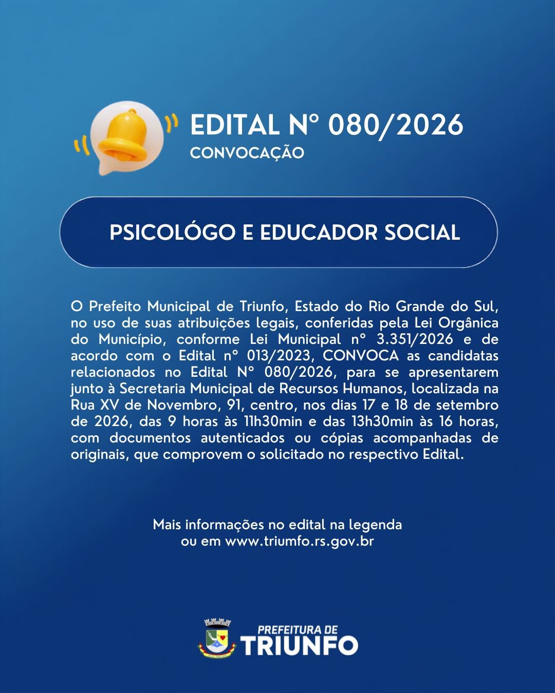 EDITAL N⁰ 080/2026
