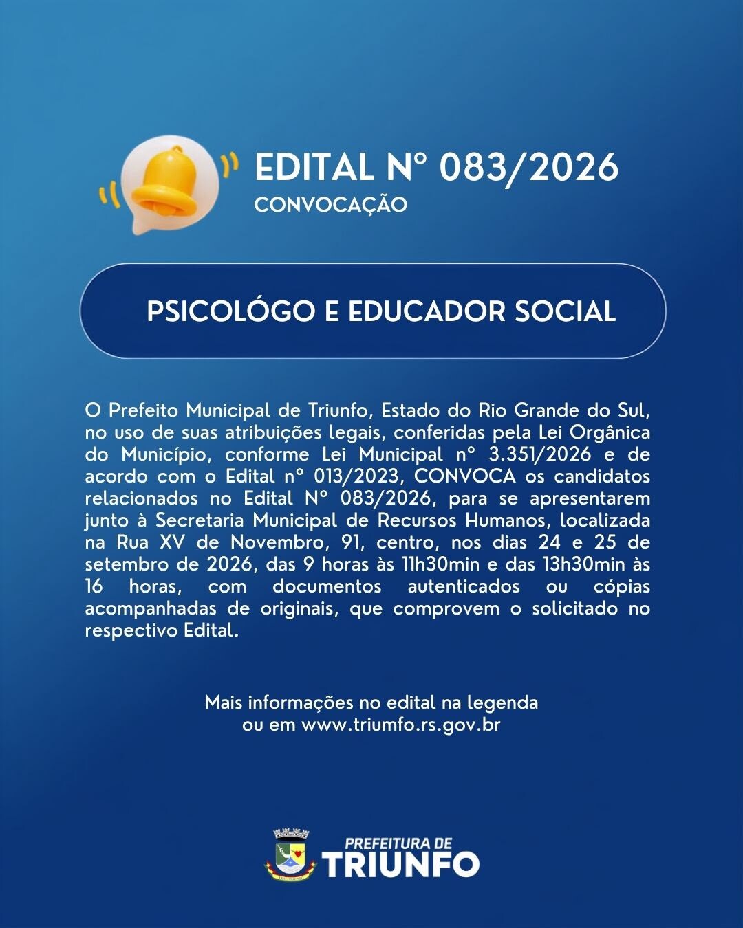 EDITAL N⁰ 083/2026