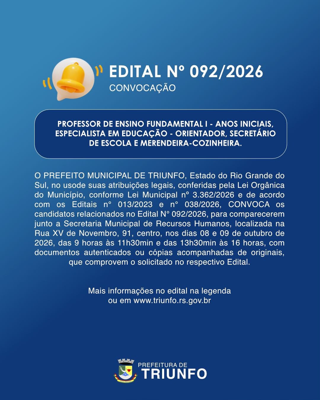 EDITAL N⁰ 092/2026
