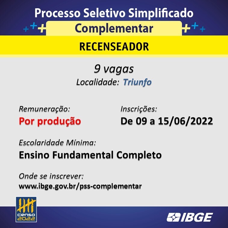 ibge-abre-vagas-para-processo-seletivo-simplificado-de-recenseador
